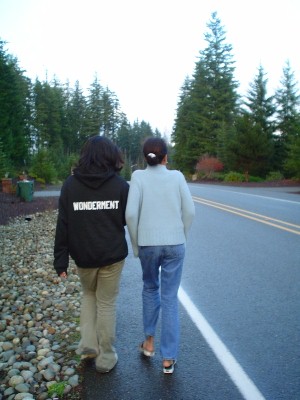 Mia & Lisa on our Thanksgiving walk